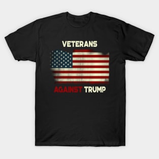 Grunge Veterans Against Trump American Flag T-Shirt